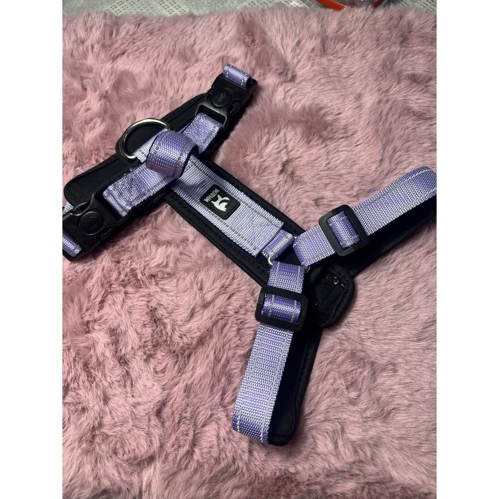 Reflective Stitches Chest Back Traction Rope Pet Outdoor Walking Size M Purple